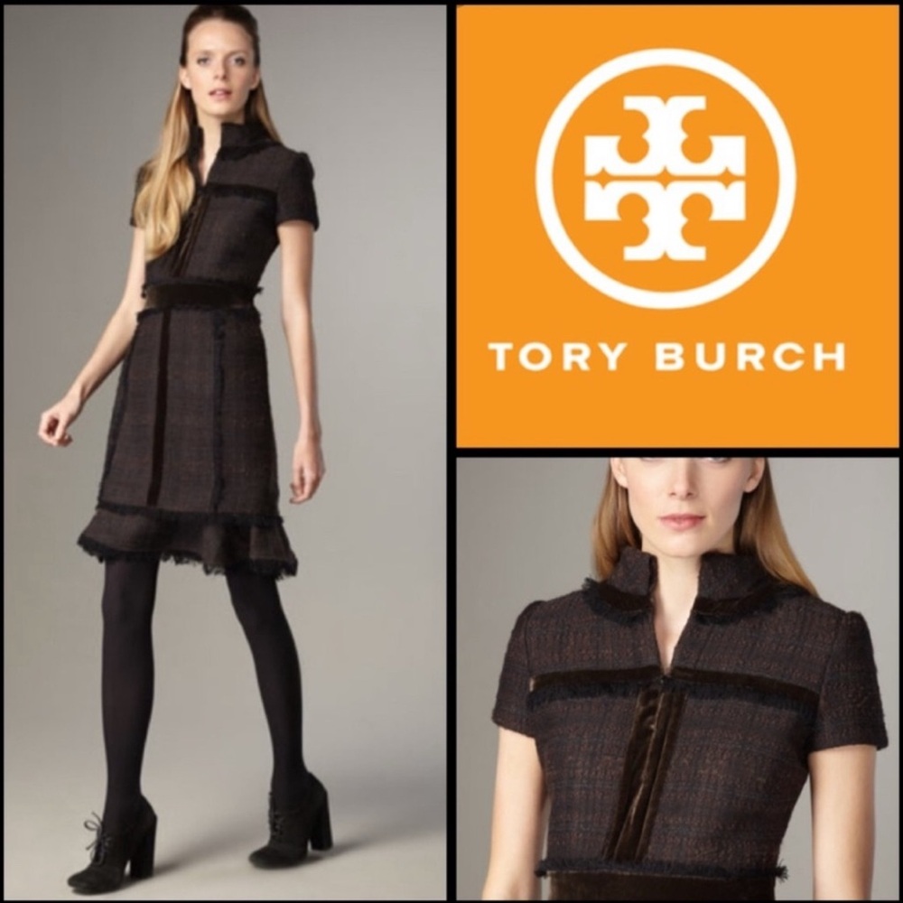 Tory Burch Size 0 velvet and tweed dress